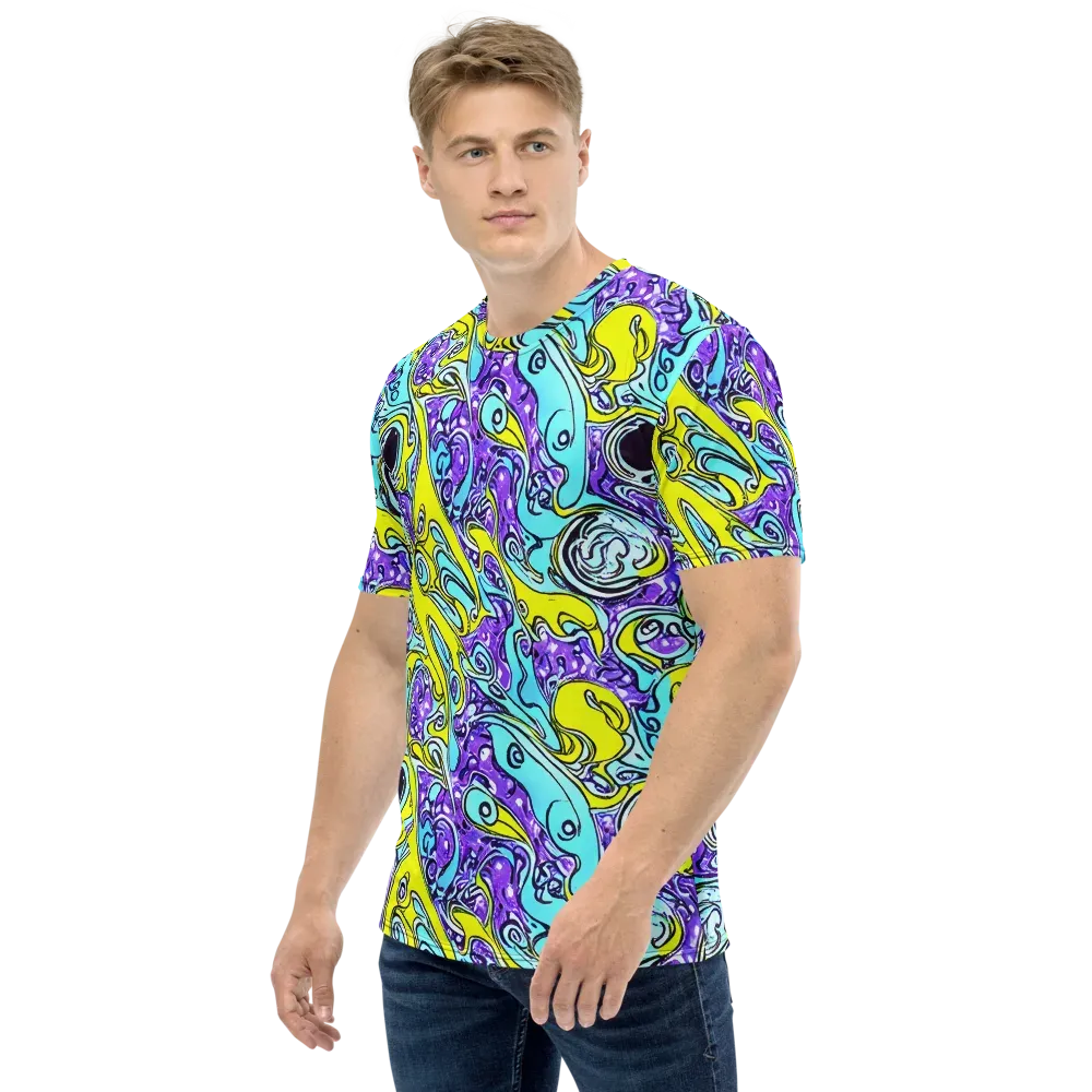Aqua Acid on Men's Crew Neck T-Shirt — Left