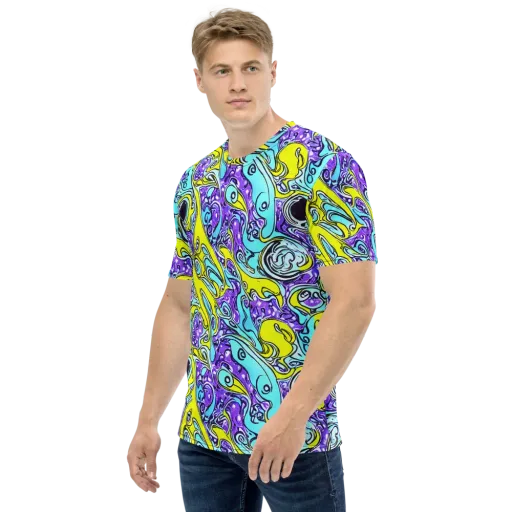Aqua Acid on a Men's Crew Neck T-Shirt