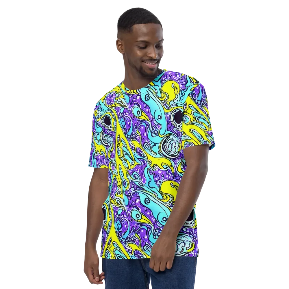 Aqua Acid on Men's Crew Neck T-Shirt — Left