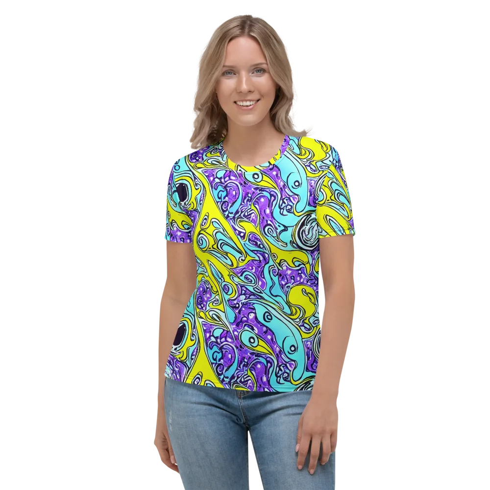 Aqua Acid on Women's Crew Neck T-Shirt — Front