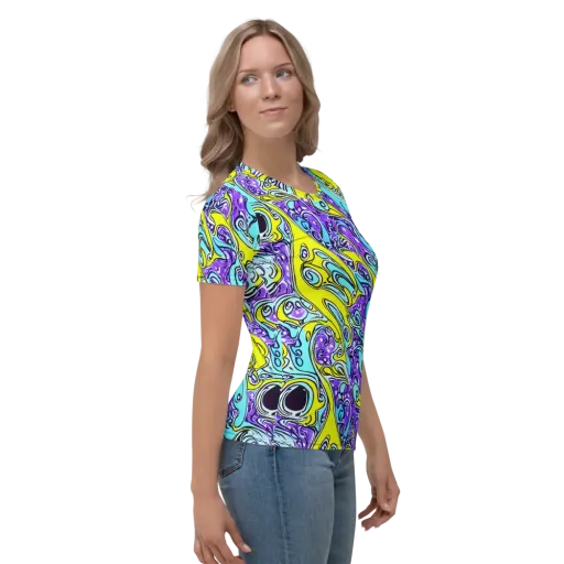 Aqua Acid on a Women's Crew Neck T-Shirt