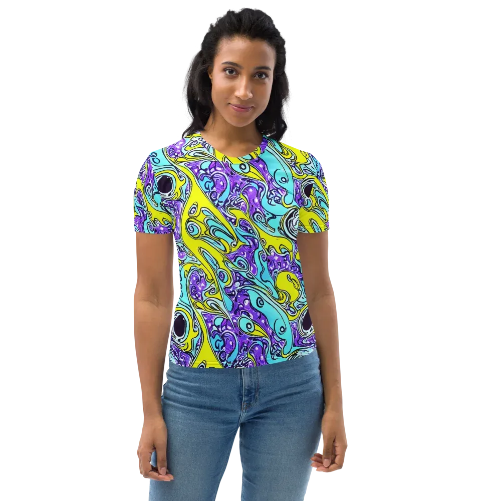Aqua Acid on Women's Crew Neck T-Shirt — Front