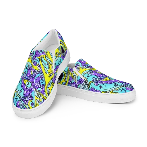 Aqua Acid on a Men's Slip-On Canvas Shoes