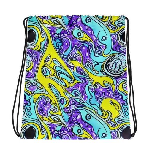 Aqua Acid on a Drawstring Bag