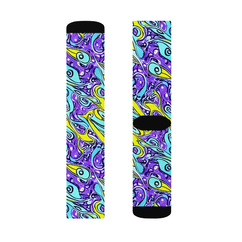 Aqua Acid on Socks — Left Sock