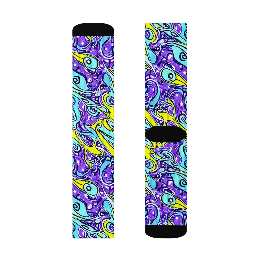 Aqua Acid on Socks — Right Sock