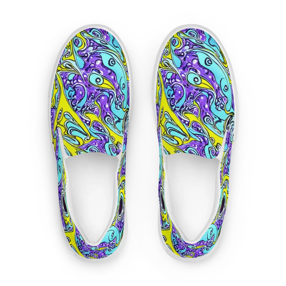 Aqua Acid on Women's Slip-On Canvas Shoes — Front