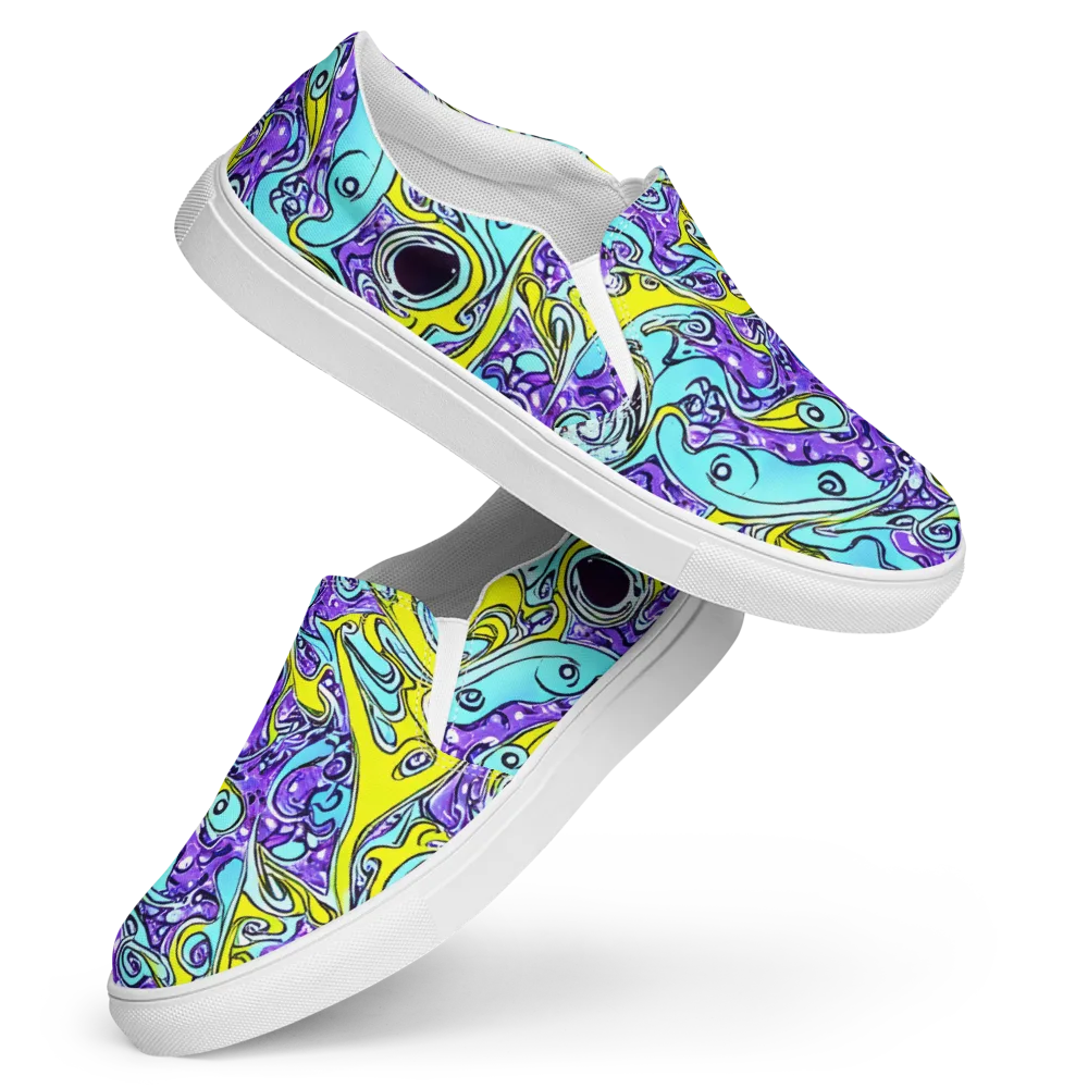 Aqua Acid on Women's Slip-On Canvas Shoes — Front