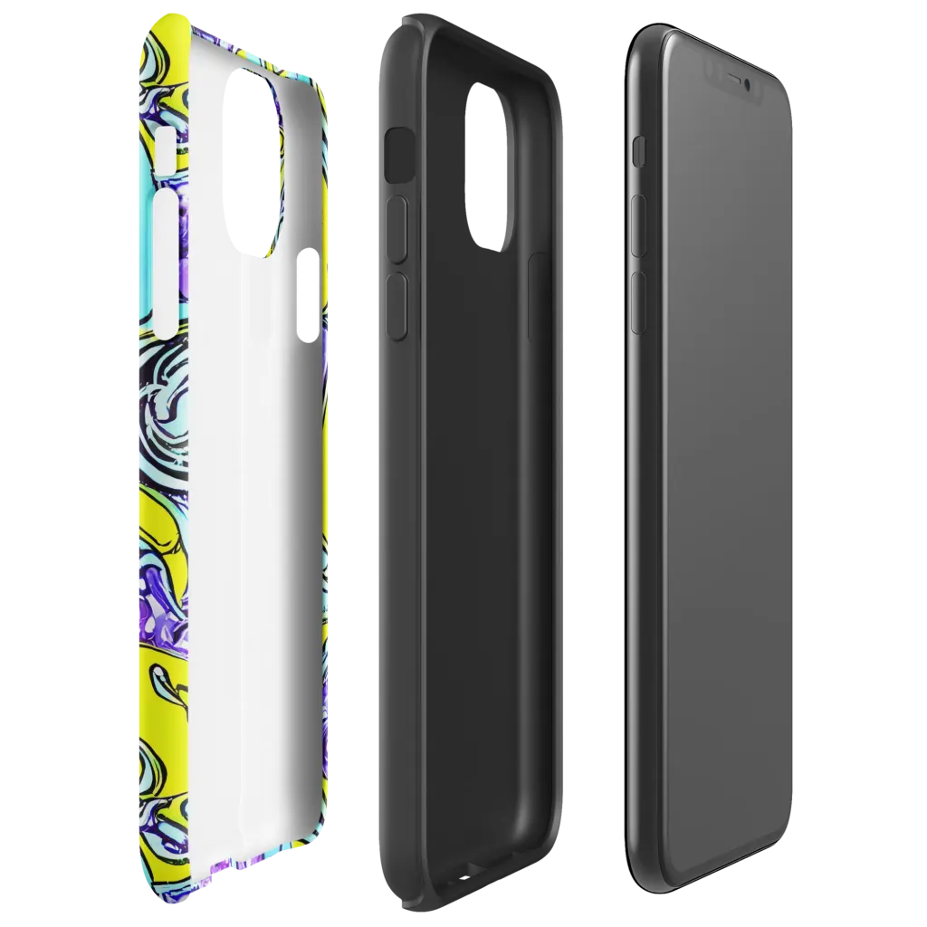 Aqua Acid on Tough Case for iPhone® — Right