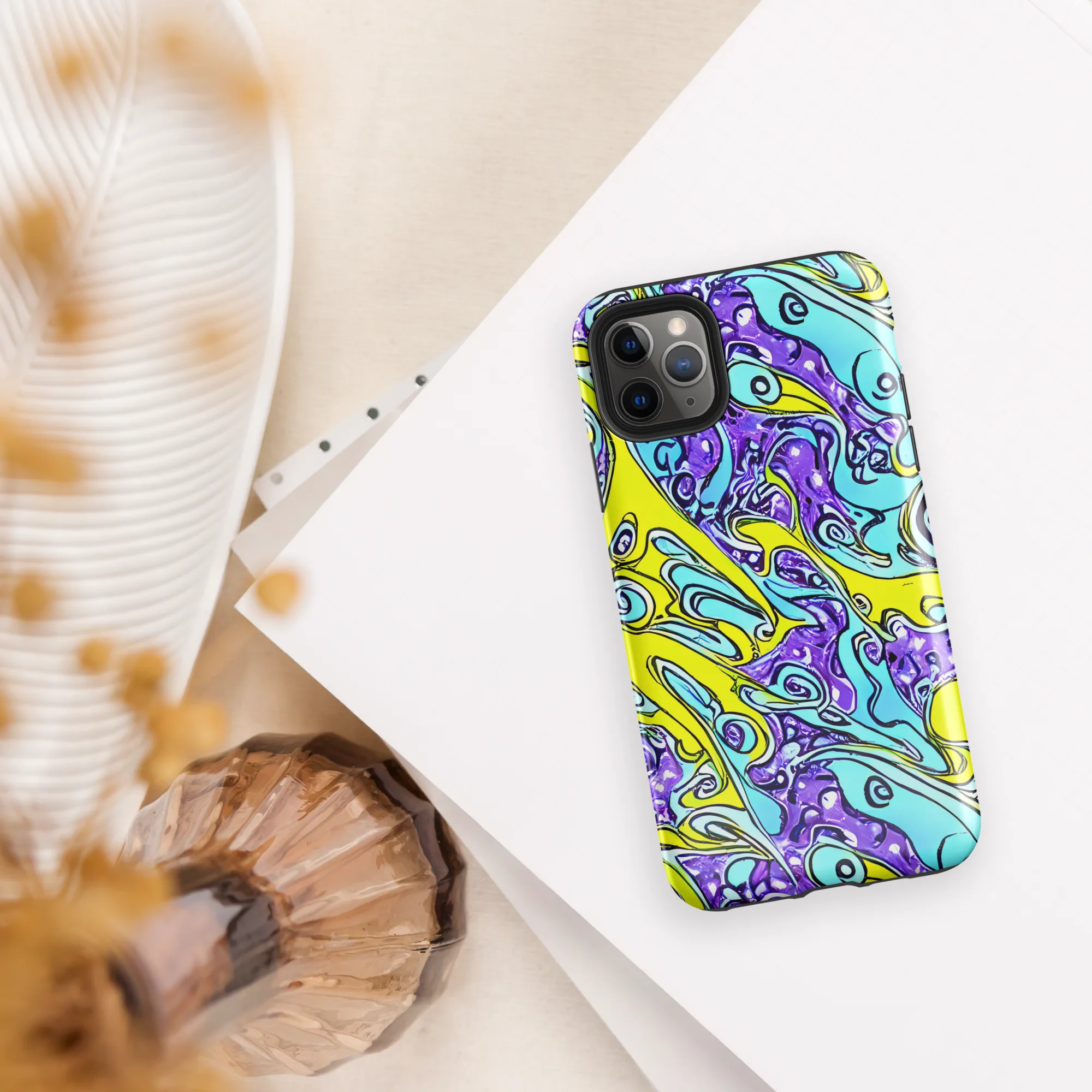 Aqua Acid on Tough Case for iPhone® — Front