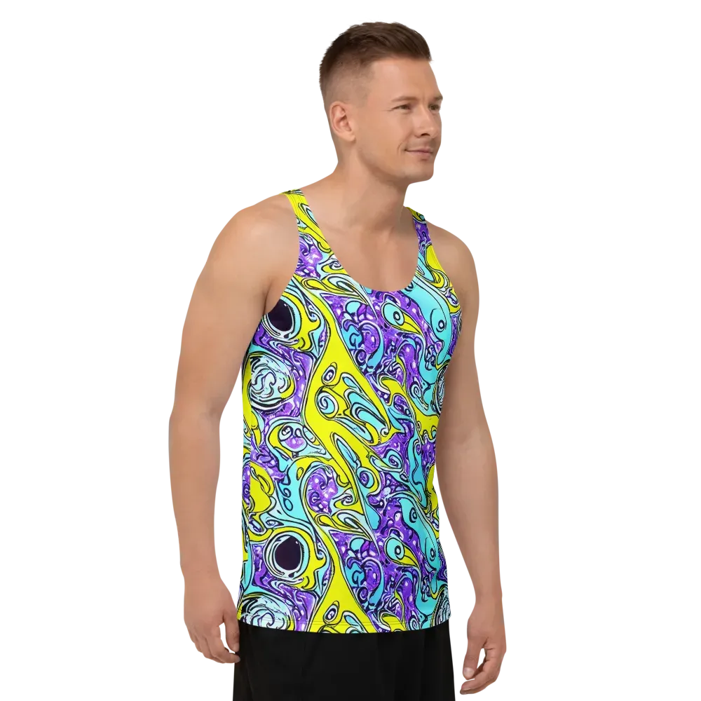 Aqua Acid on Men's Tank Top — Right Front