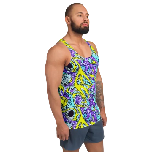 Aqua Acid on a Men's Tank Top