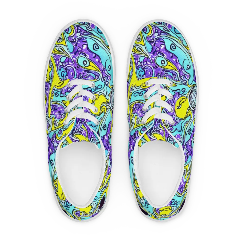 Aqua Acid on Men's Lace-Up Canvas Shoes — Front