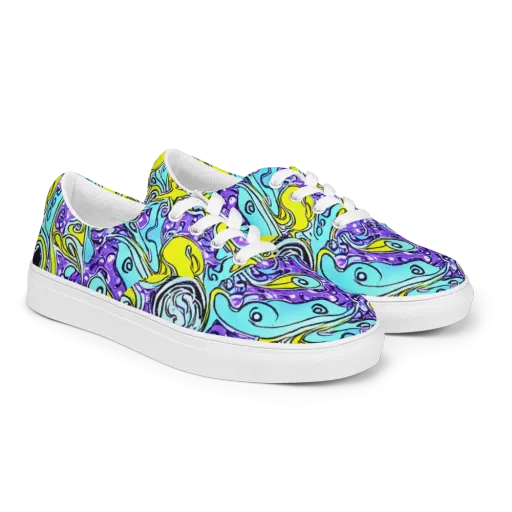Aqua Acid on a Men's Lace-Up Canvas Shoes