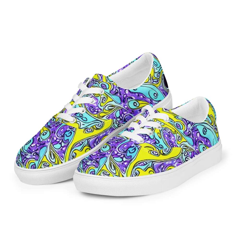 Aqua Acid on Men's Lace-Up Canvas Shoes — Left Front