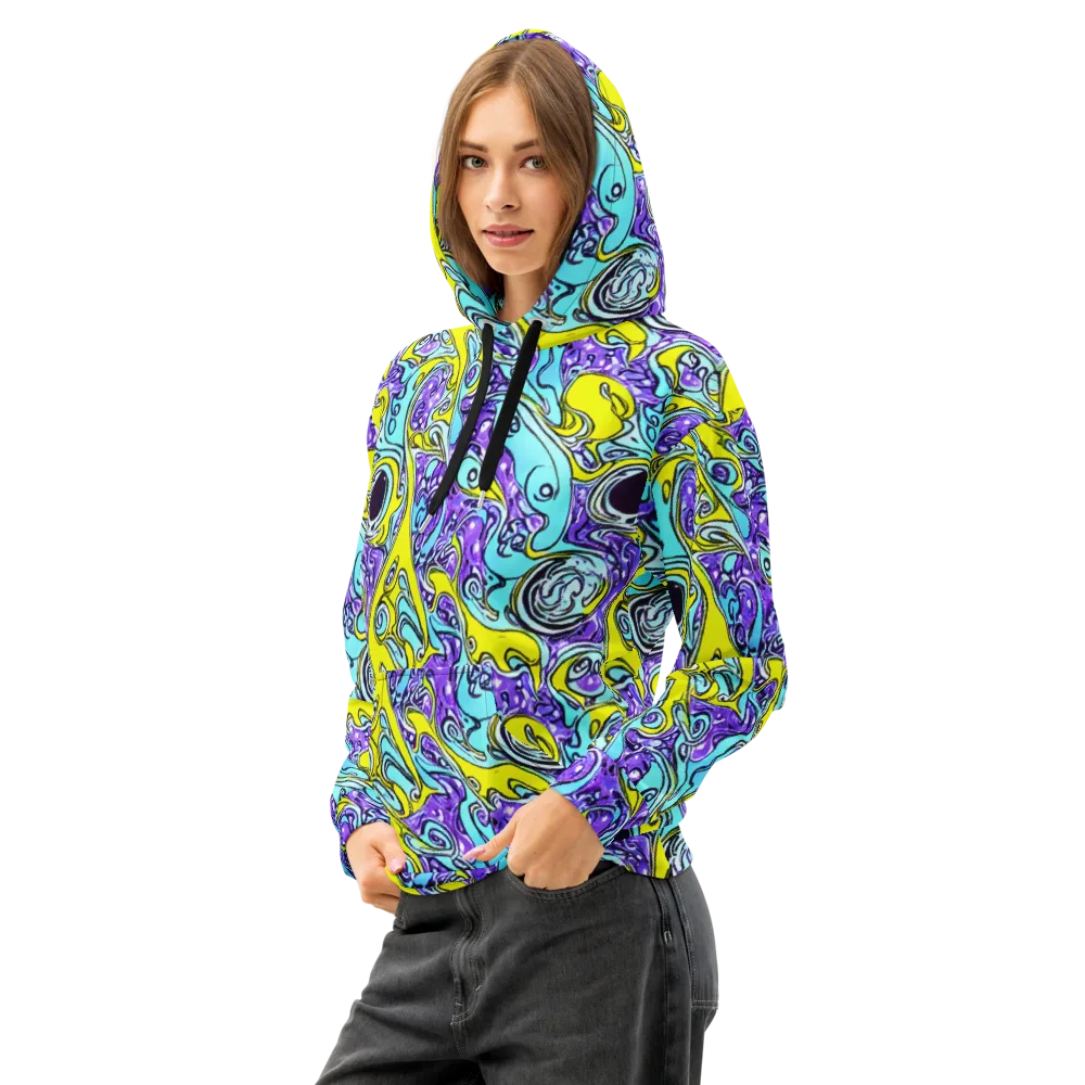 Aqua Acid on Cotton Hoodie — Left Front