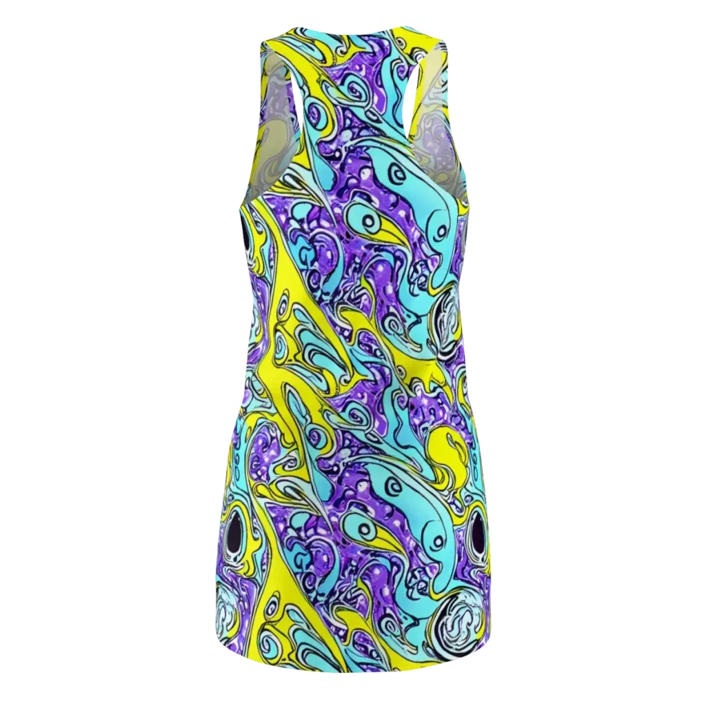 Aqua Acid on Racerback Dress — Back