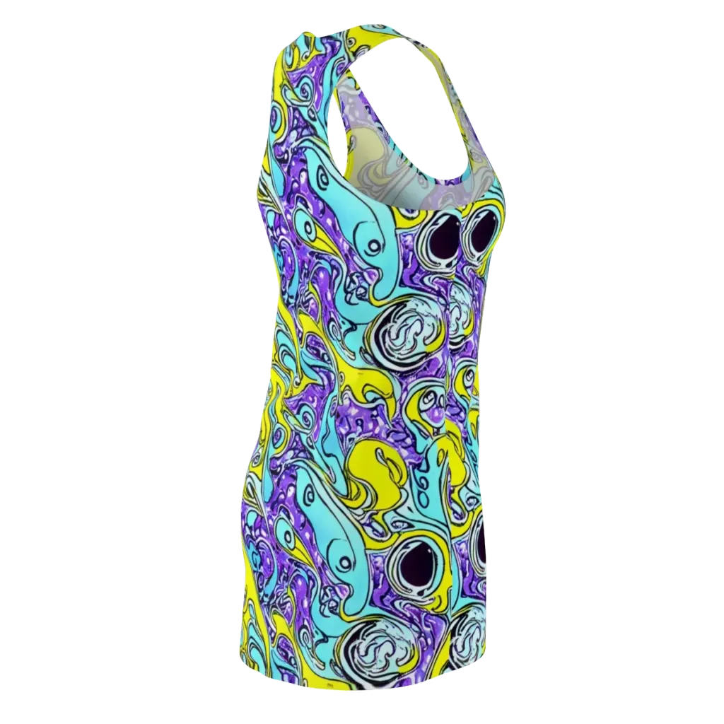 Aqua Acid on Racerback Dress — Back Side