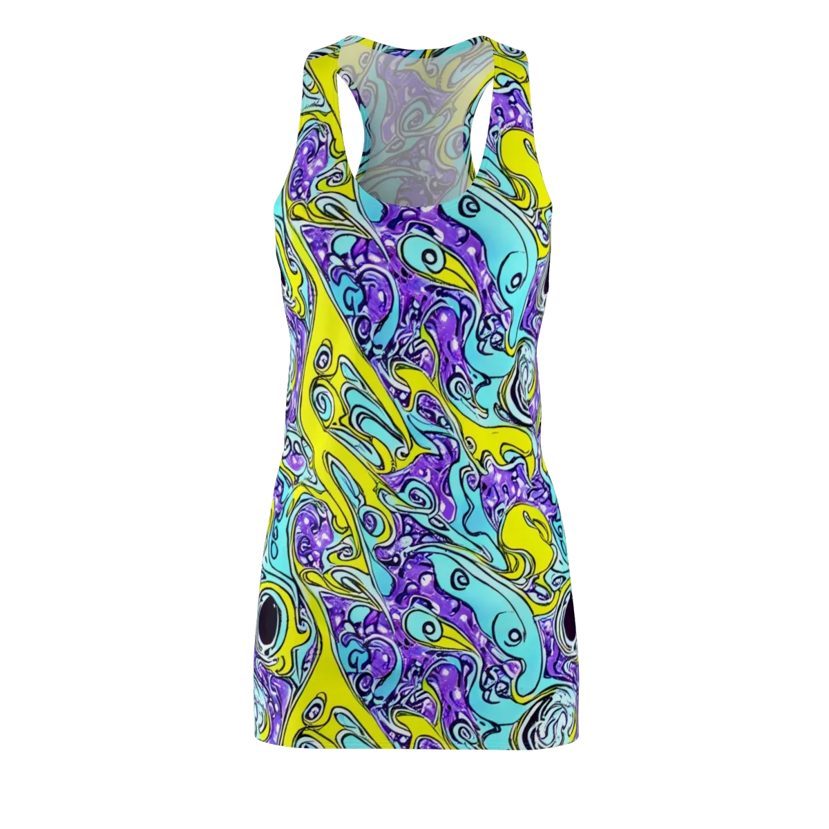 Aqua Acid on Racerback Dress — Front