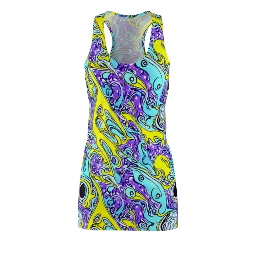 Aqua Acid on a Racerback Dress