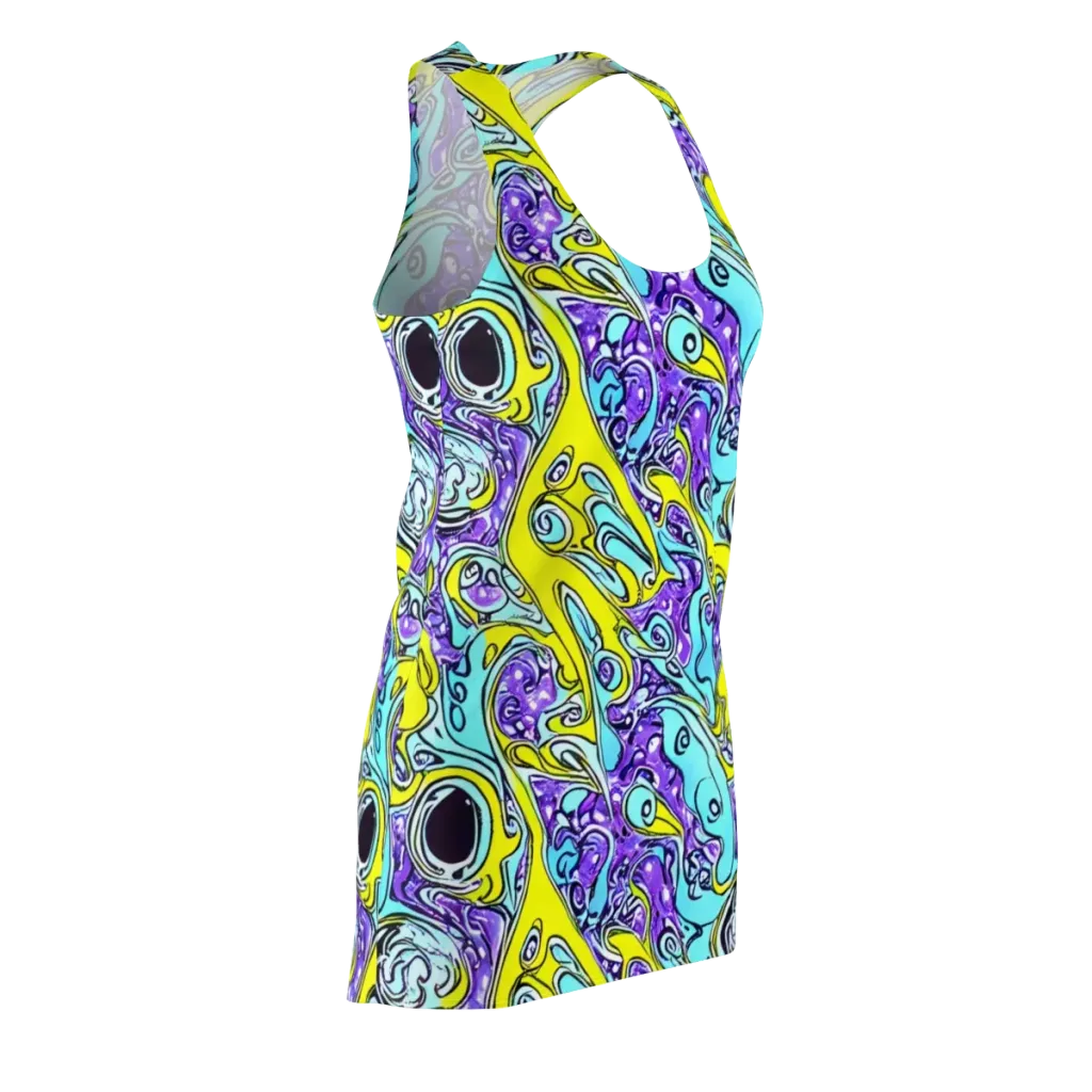 Aqua Acid on Racerback Dress — Front Side