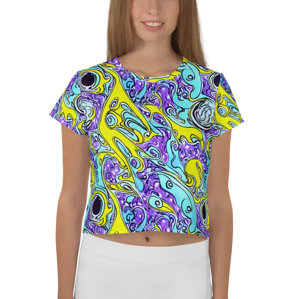 Aqua Acid on Crop Tee — Front