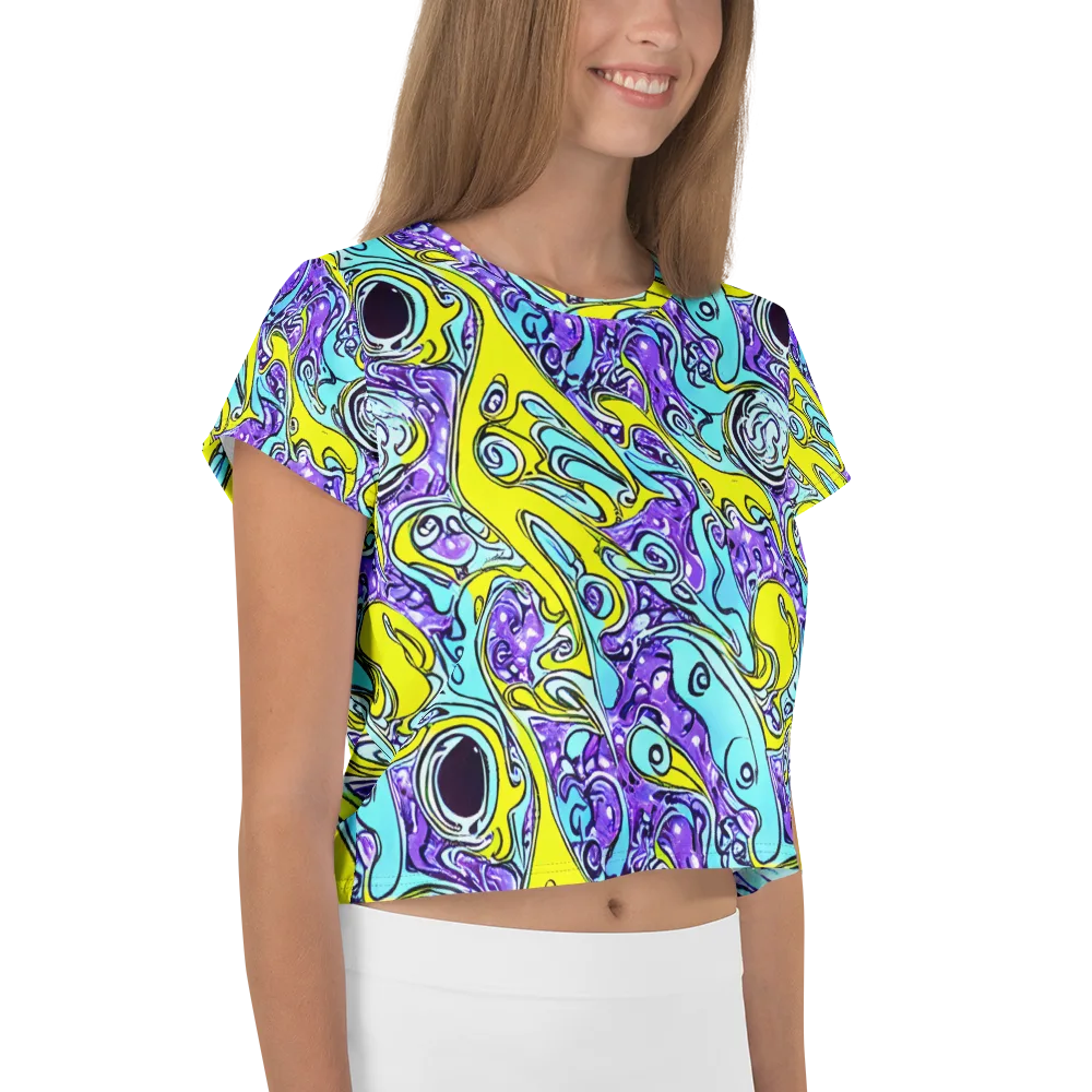 Aqua Acid on Crop Tee — Right