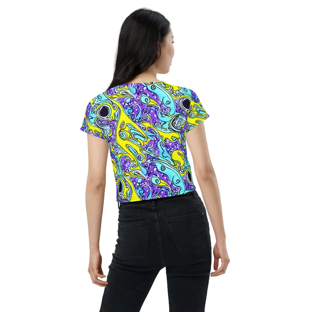 Aqua Acid on Crop Tee — Back