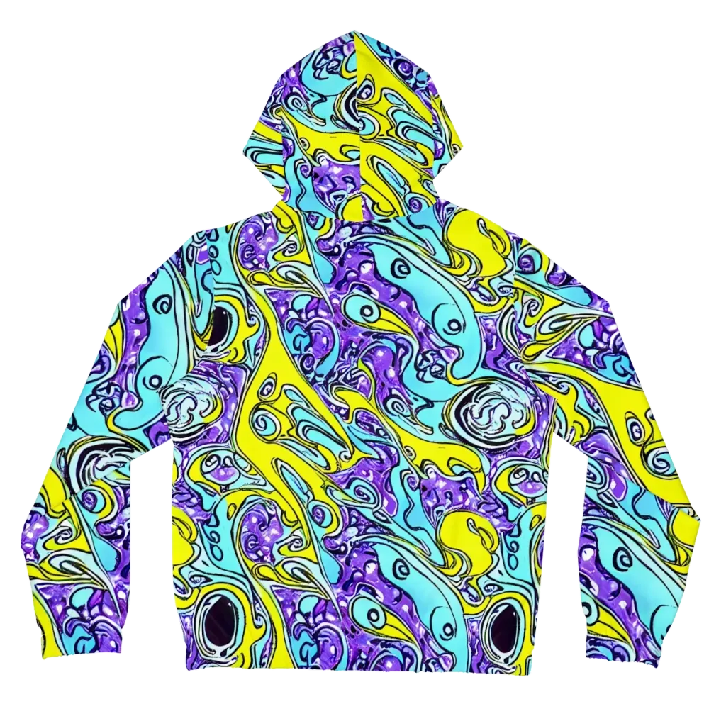 Aqua Acid on Women's Full-Zip Hoodie — Back