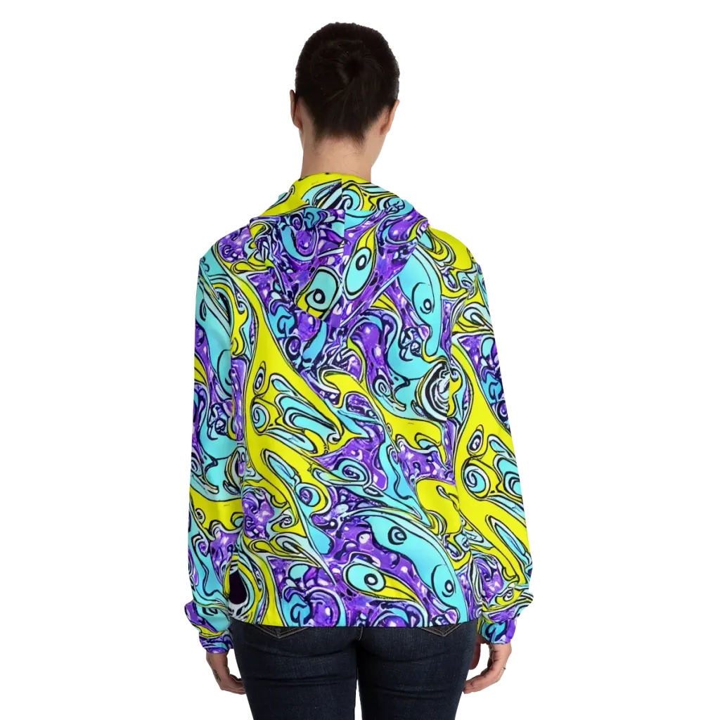 Aqua Acid on Women's Full-Zip Hoodie — Back On Person