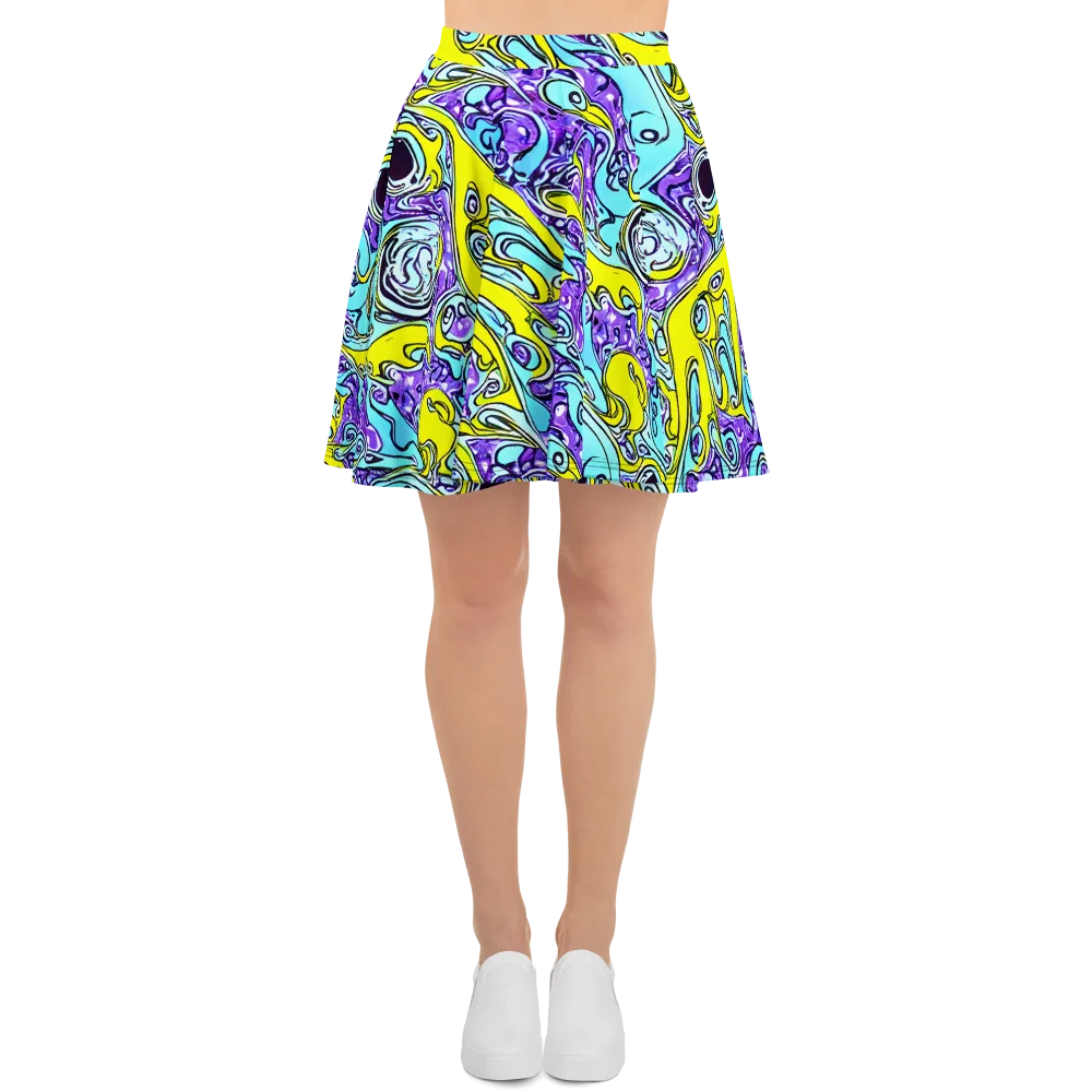 Aqua Acid on Skater Skirt — Front
