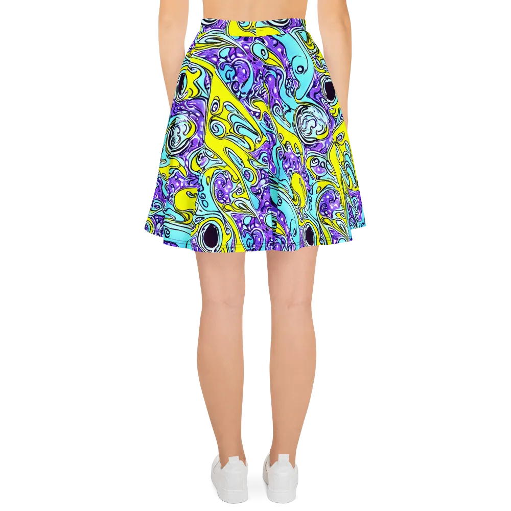 Aqua Acid on Skater Skirt — Back