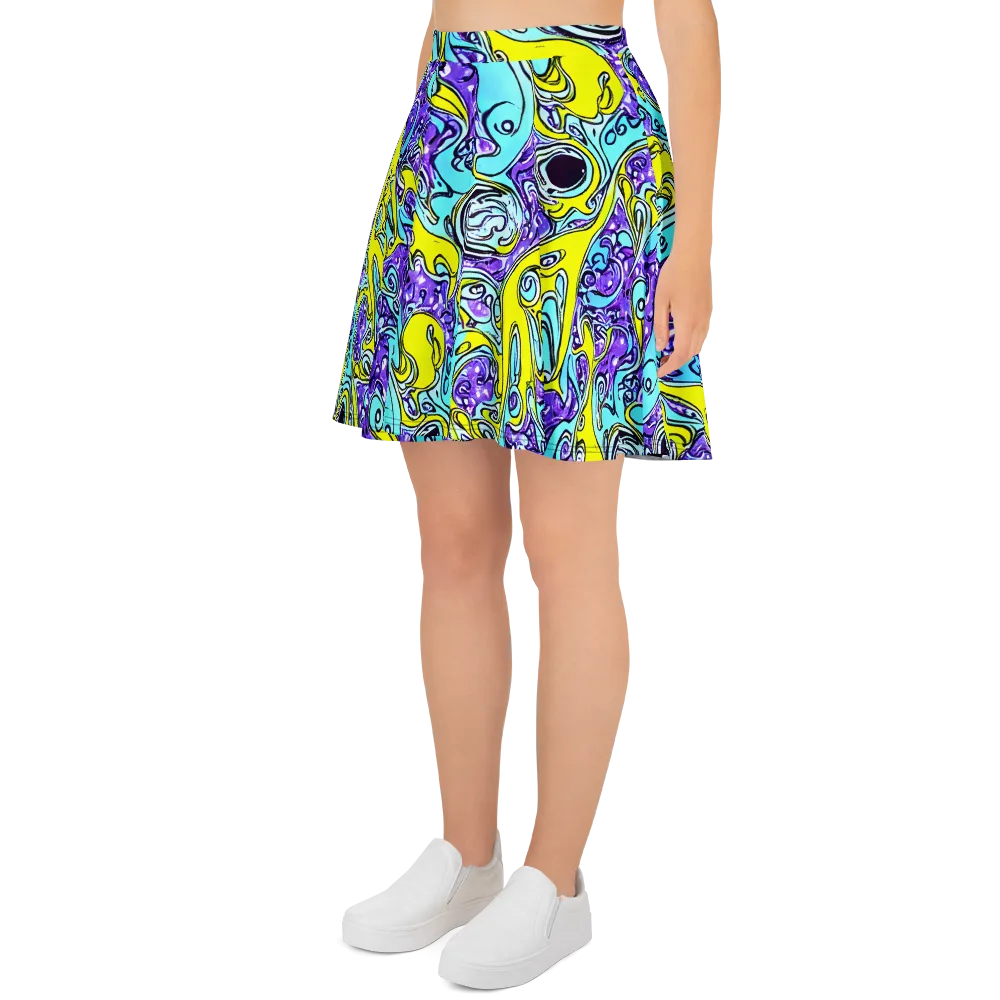 Aqua Acid on Skater Skirt — Left