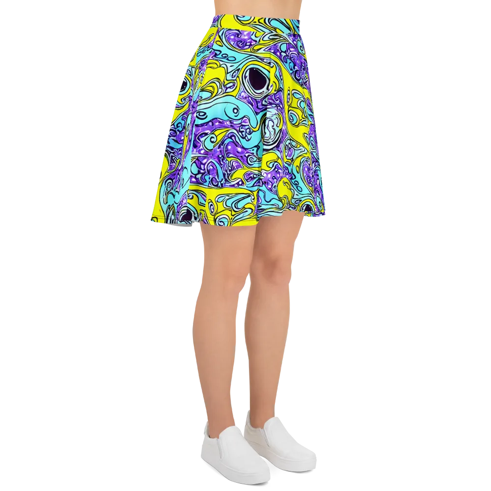 Aqua Acid on Skater Skirt — Right