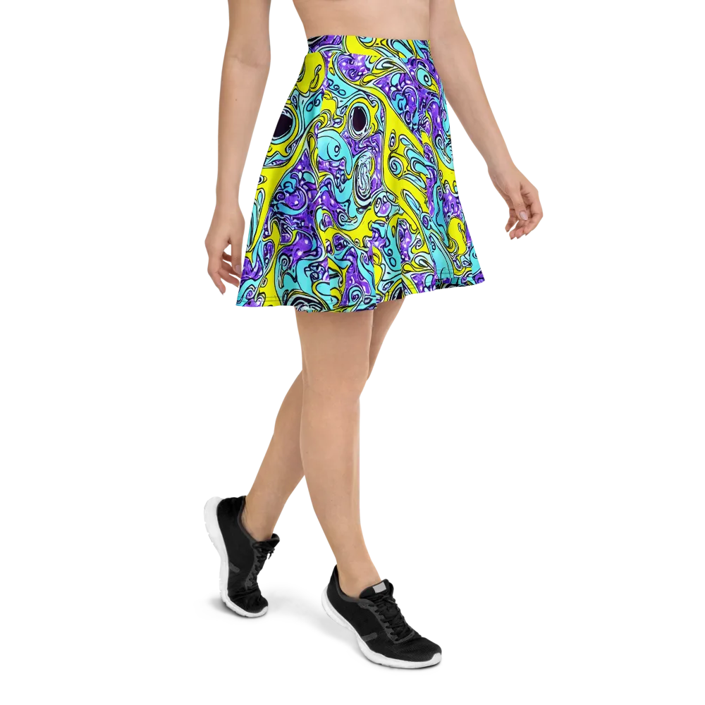 Aqua Acid on Skater Skirt — Right