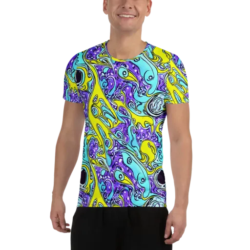 Aqua Acid on a Men's Athletic T-Shirt