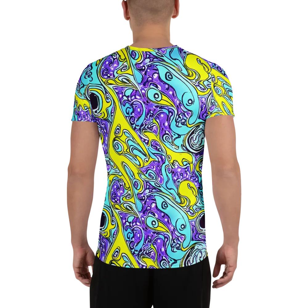 Aqua Acid on Men's Athletic T-Shirt — Back