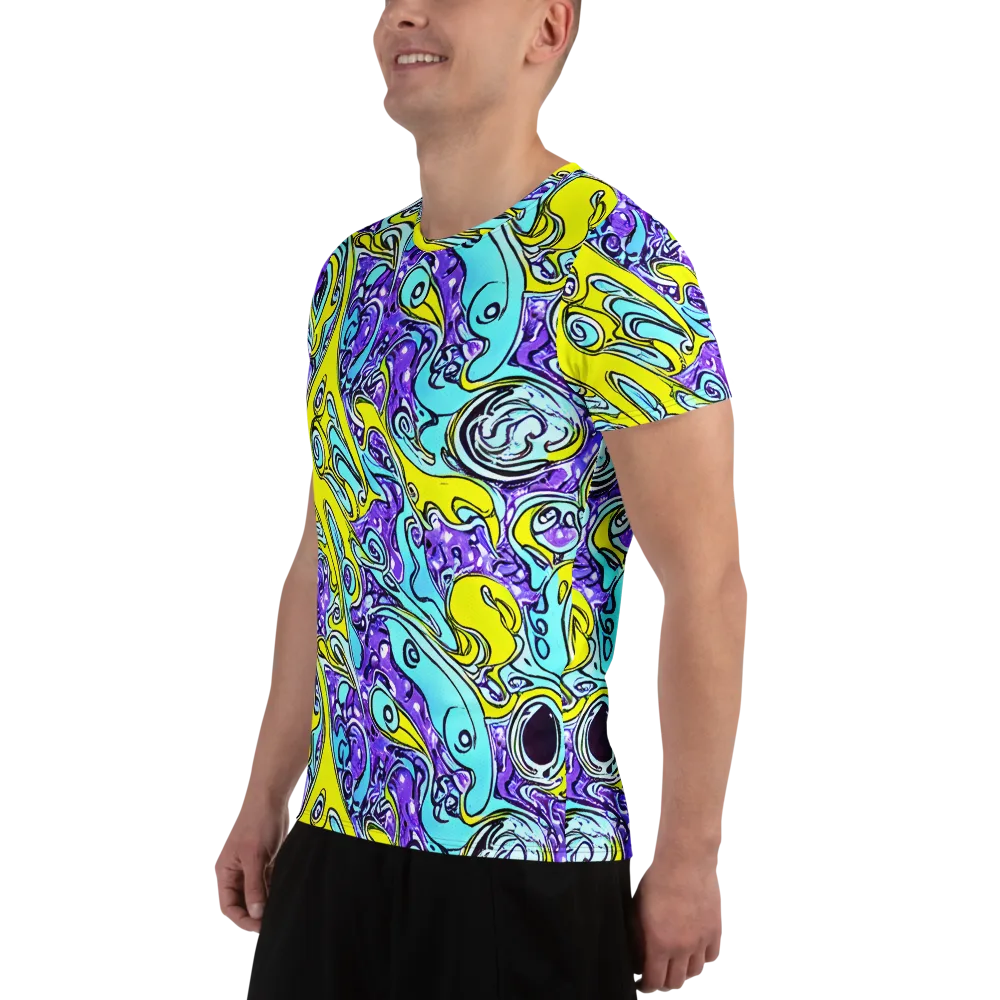 Aqua Acid on Men's Athletic T-Shirt — Left