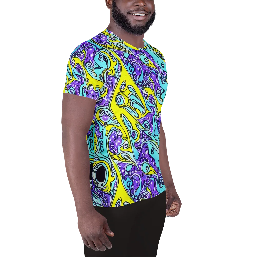 Aqua Acid on Men's Athletic T-Shirt — Right