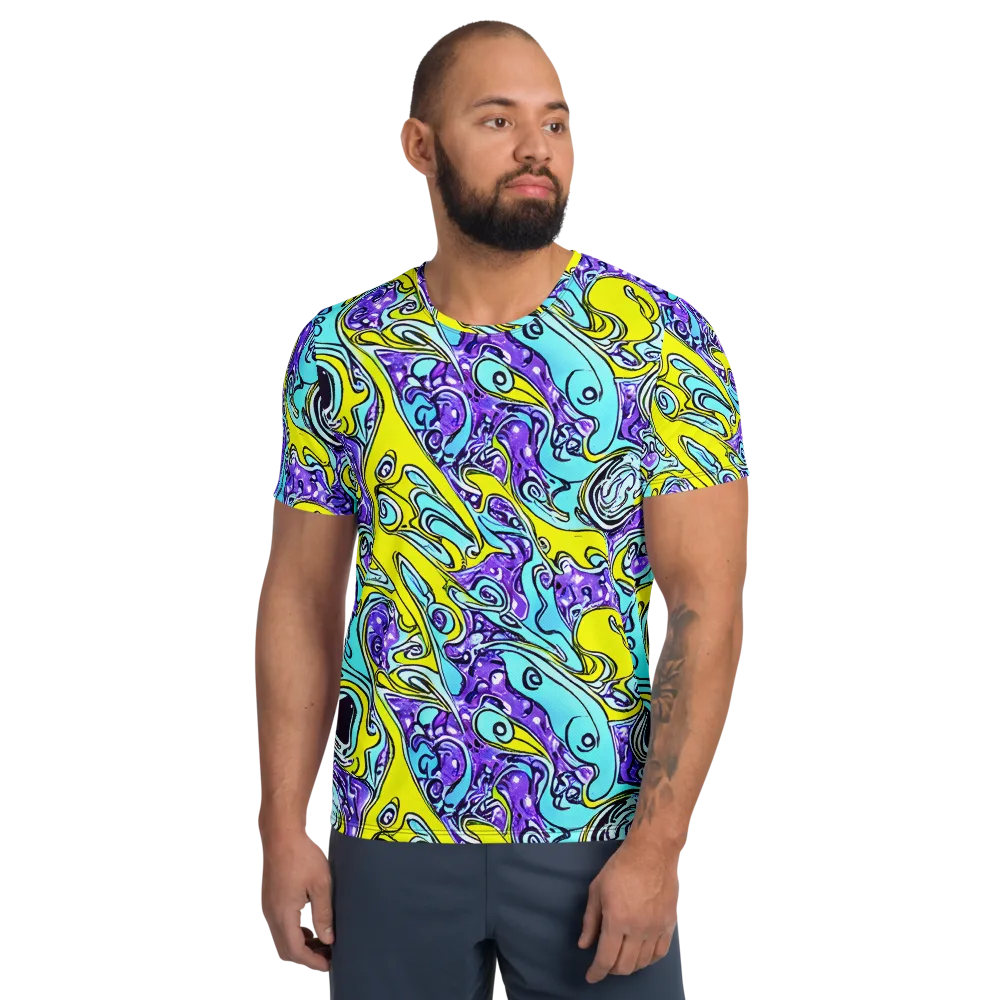 Aqua Acid on Men's Athletic T-Shirt — Front