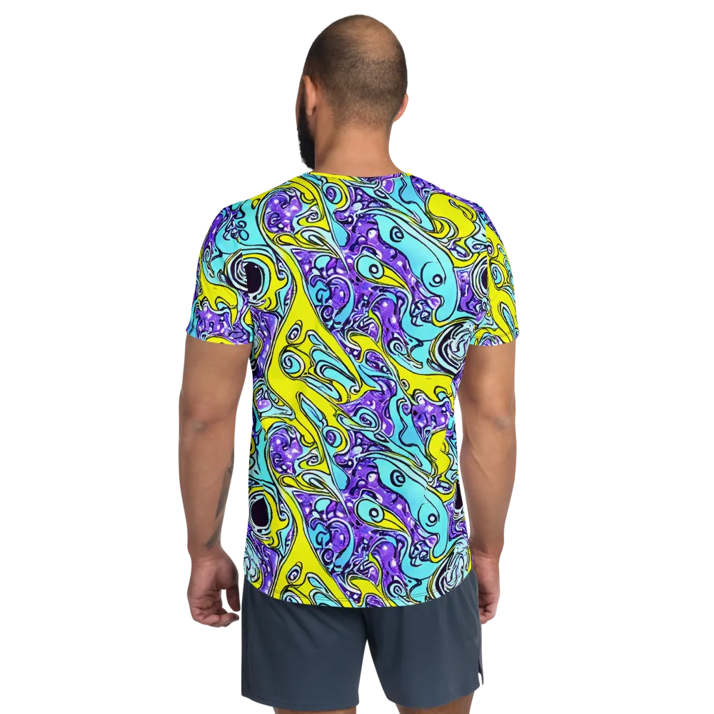 Aqua Acid on Men's Athletic T-Shirt — Back