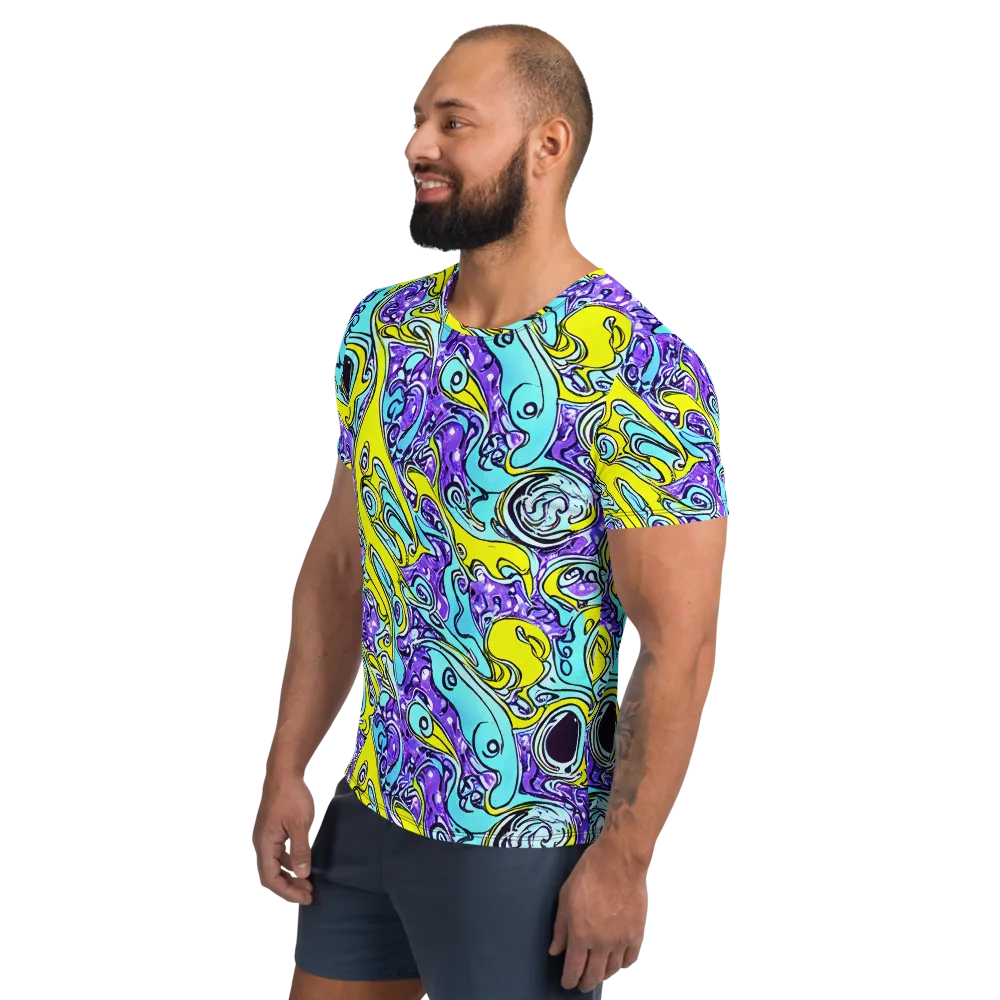 Aqua Acid on Men's Athletic T-Shirt — Left