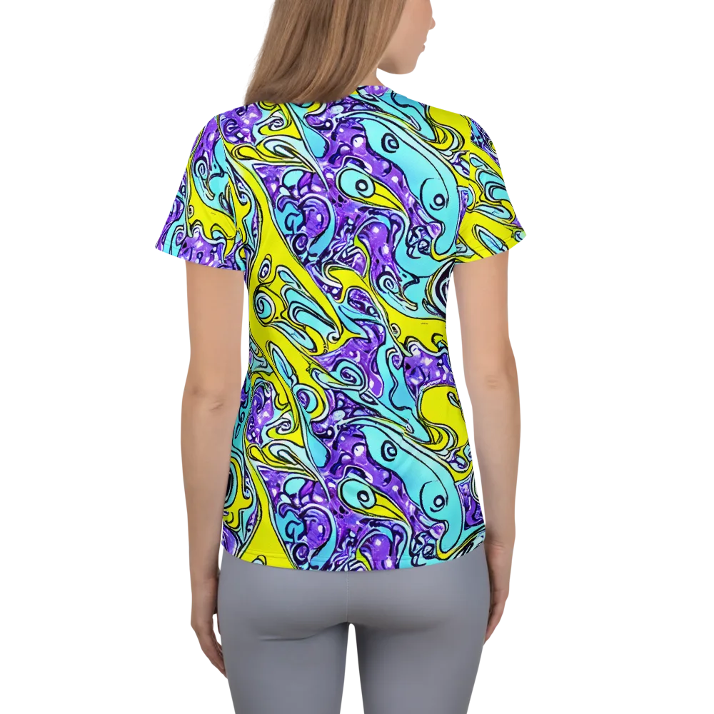 Aqua Acid on Women's Athletic T-Shirt — Back