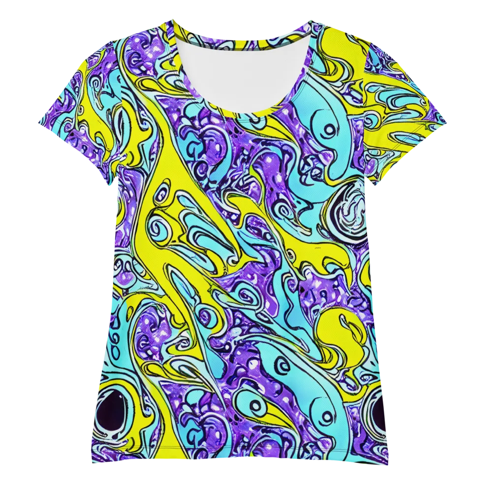 Aqua Acid on Women's Athletic T-Shirt — Front
