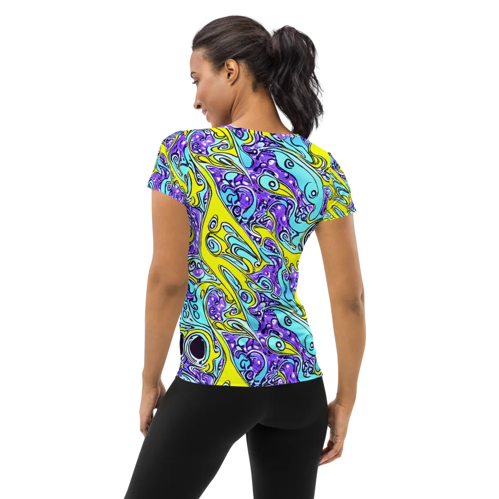 Aqua Acid on Women's Athletic T-Shirt — Back