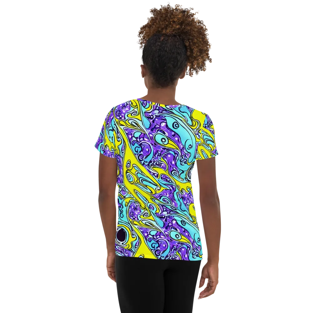 Aqua Acid on Women's Athletic T-Shirt — Back