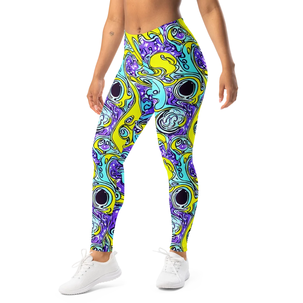 Aqua Acid on Leggings — Left Front