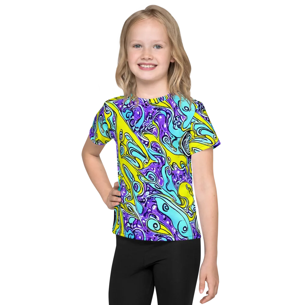 Aqua Acid on Kids Crew Neck T-Shirt — Front