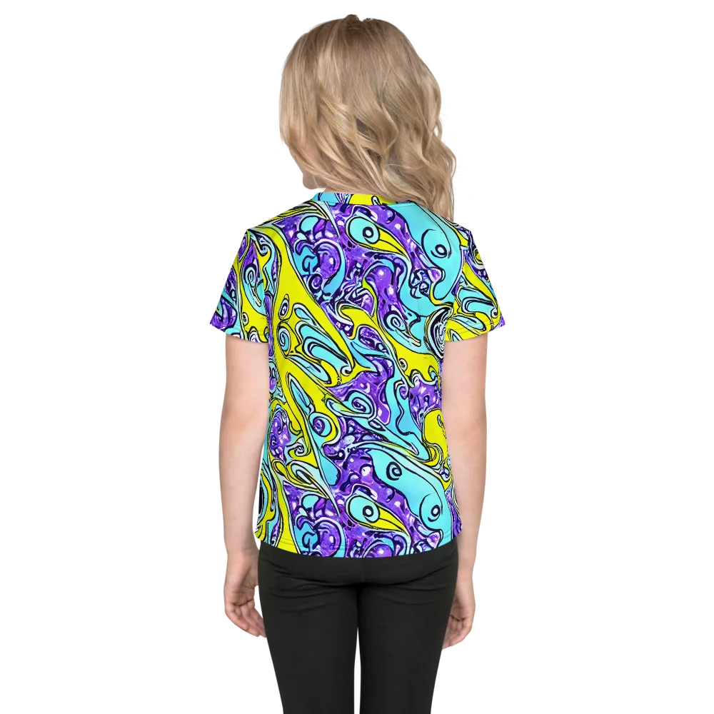 Aqua Acid on Kids Crew Neck T-Shirt — Back
