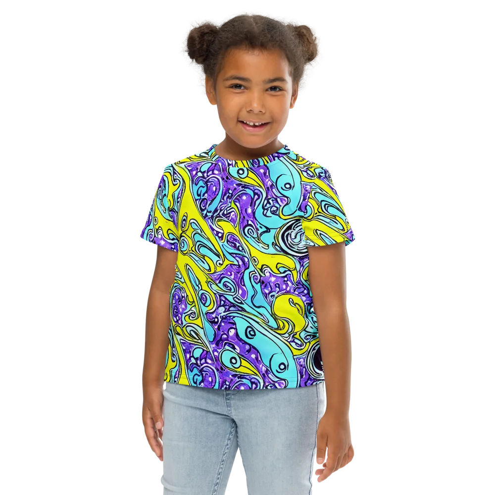 Aqua Acid on Kids Crew Neck T-Shirt — Front
